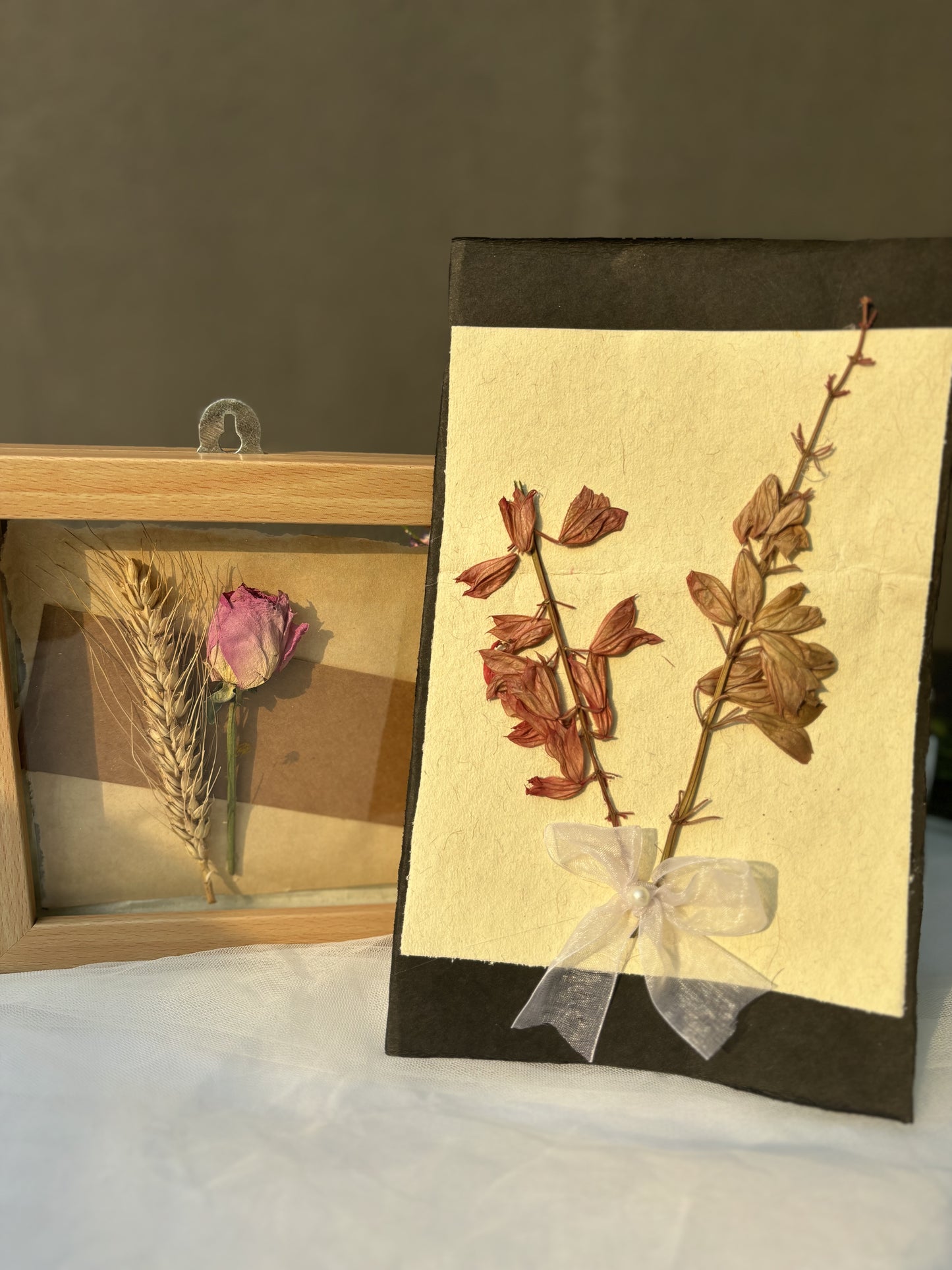 Eternal Bloom: Dried Flower Frame & Postcard Combo