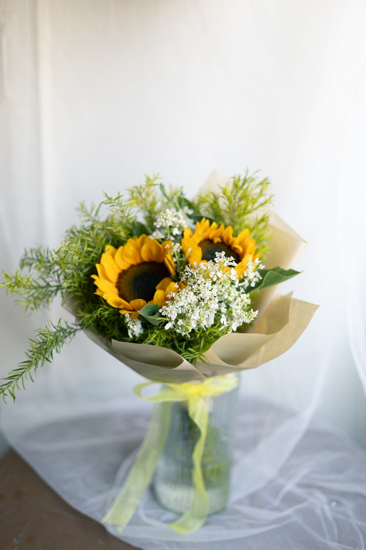 Vintage Sunflowers in a Cone