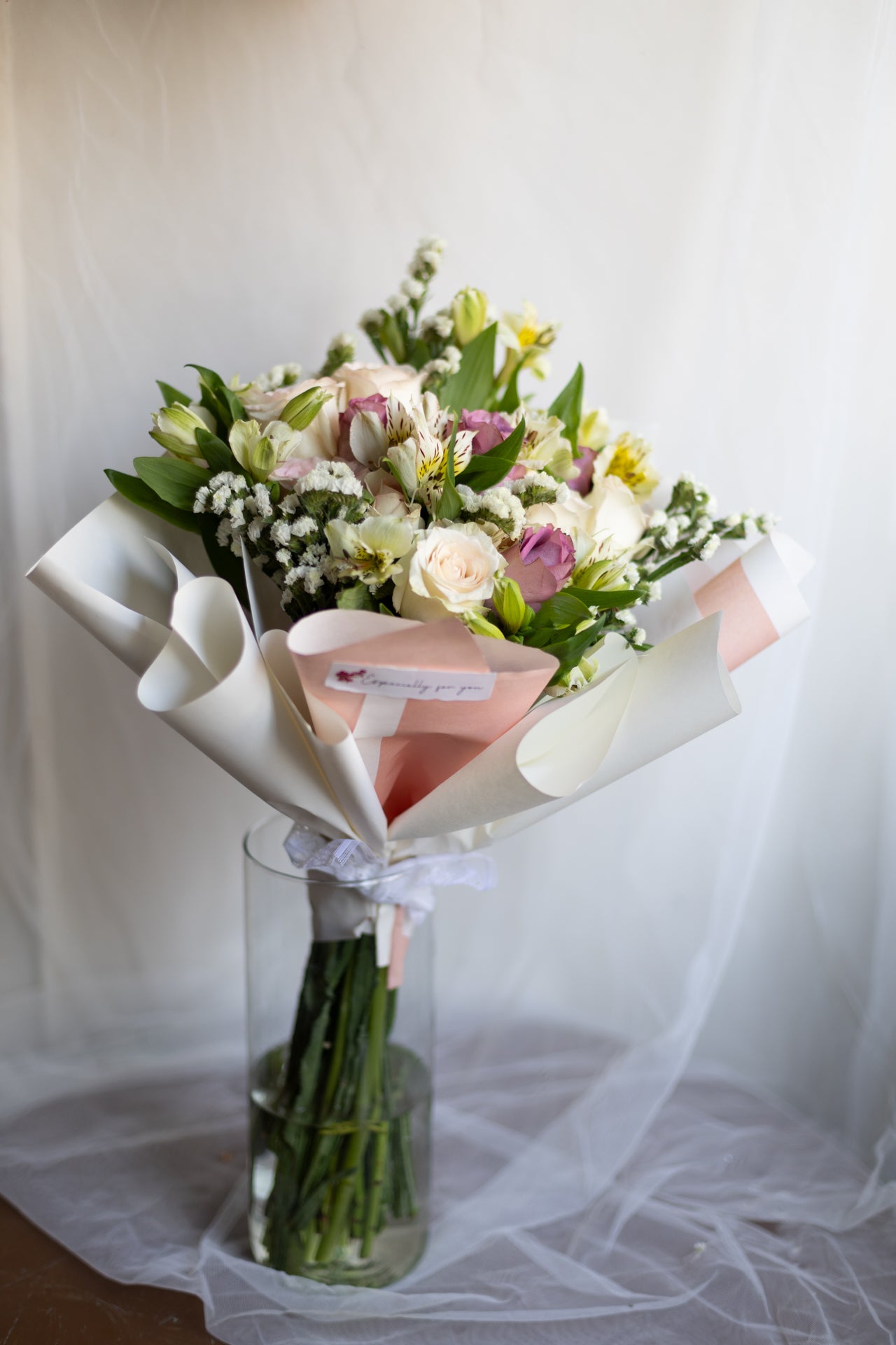 Whispers of Grace – Purple & White Roses