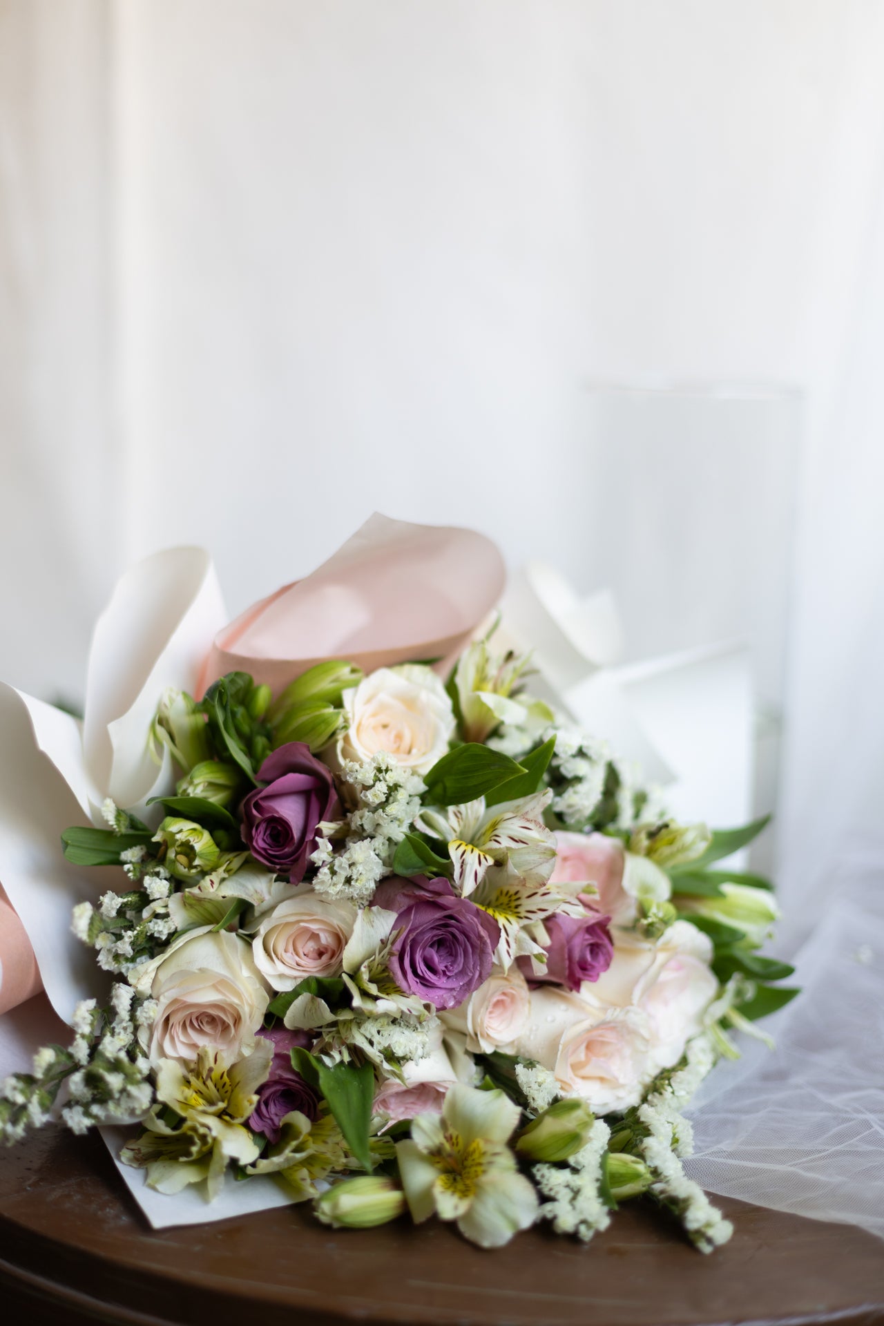 Whispers of Grace – Purple & White Roses