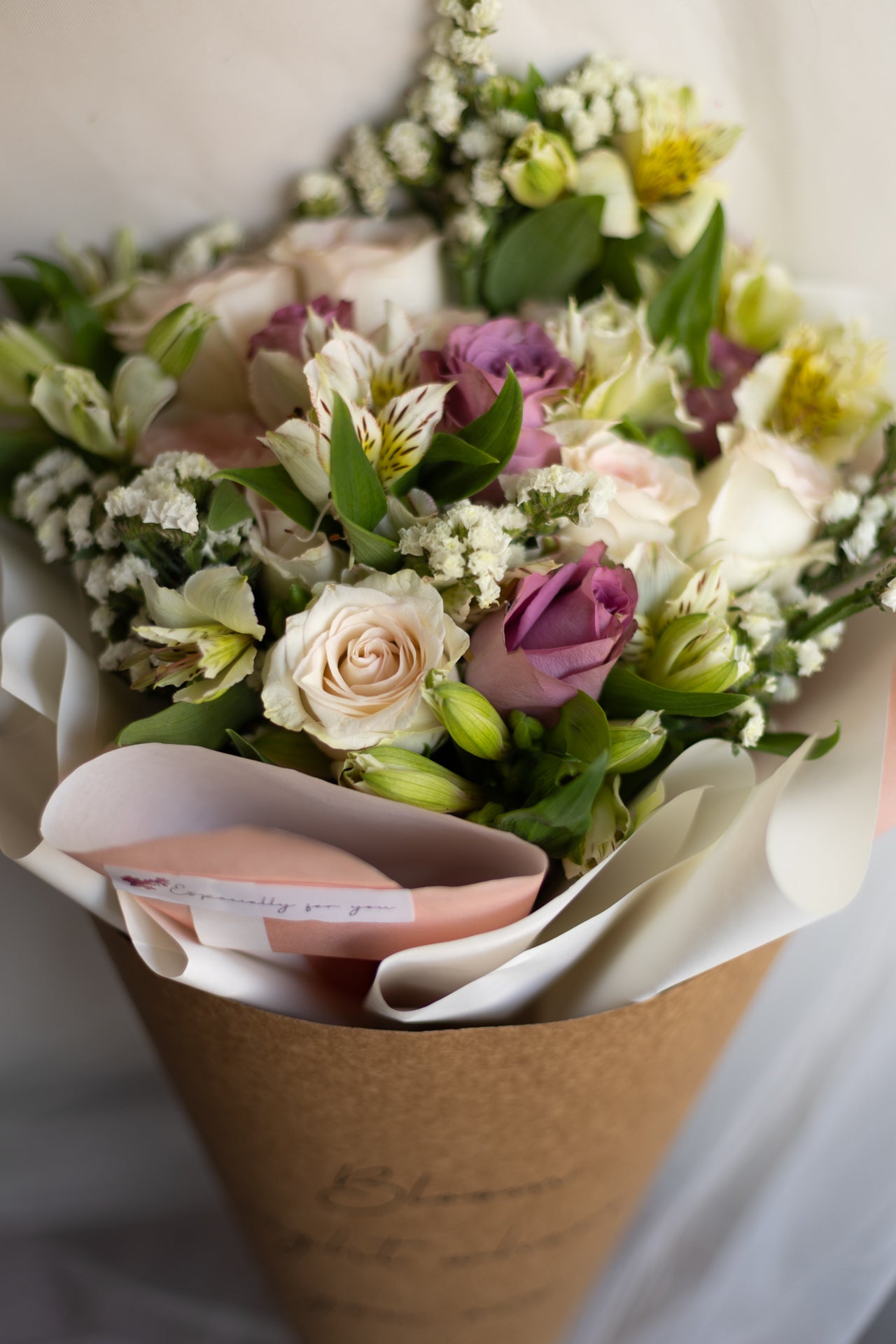 Whispers of Grace – Purple & White Roses