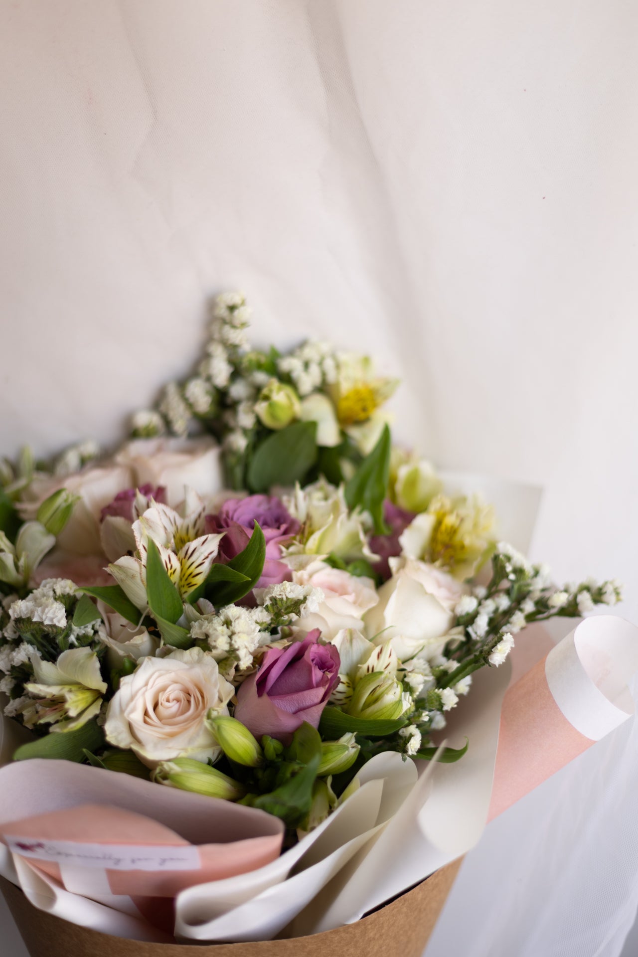 Whispers of Grace – Purple & White Roses
