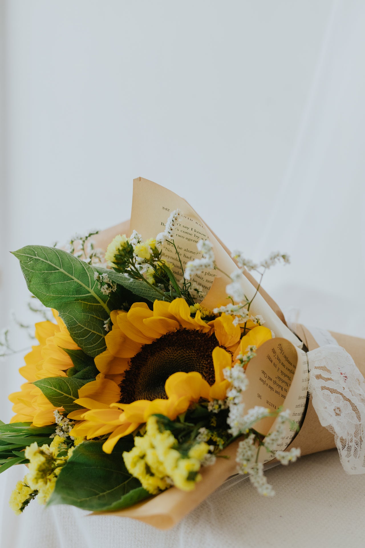 Vintage Sunflowers in a Cone