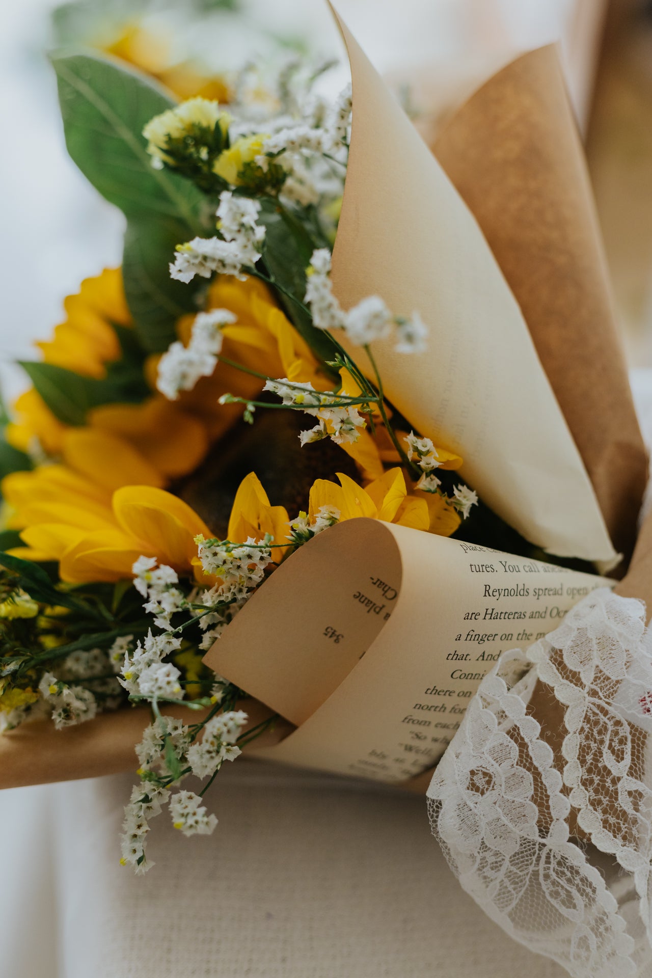 Vintage Sunflowers in a Cone