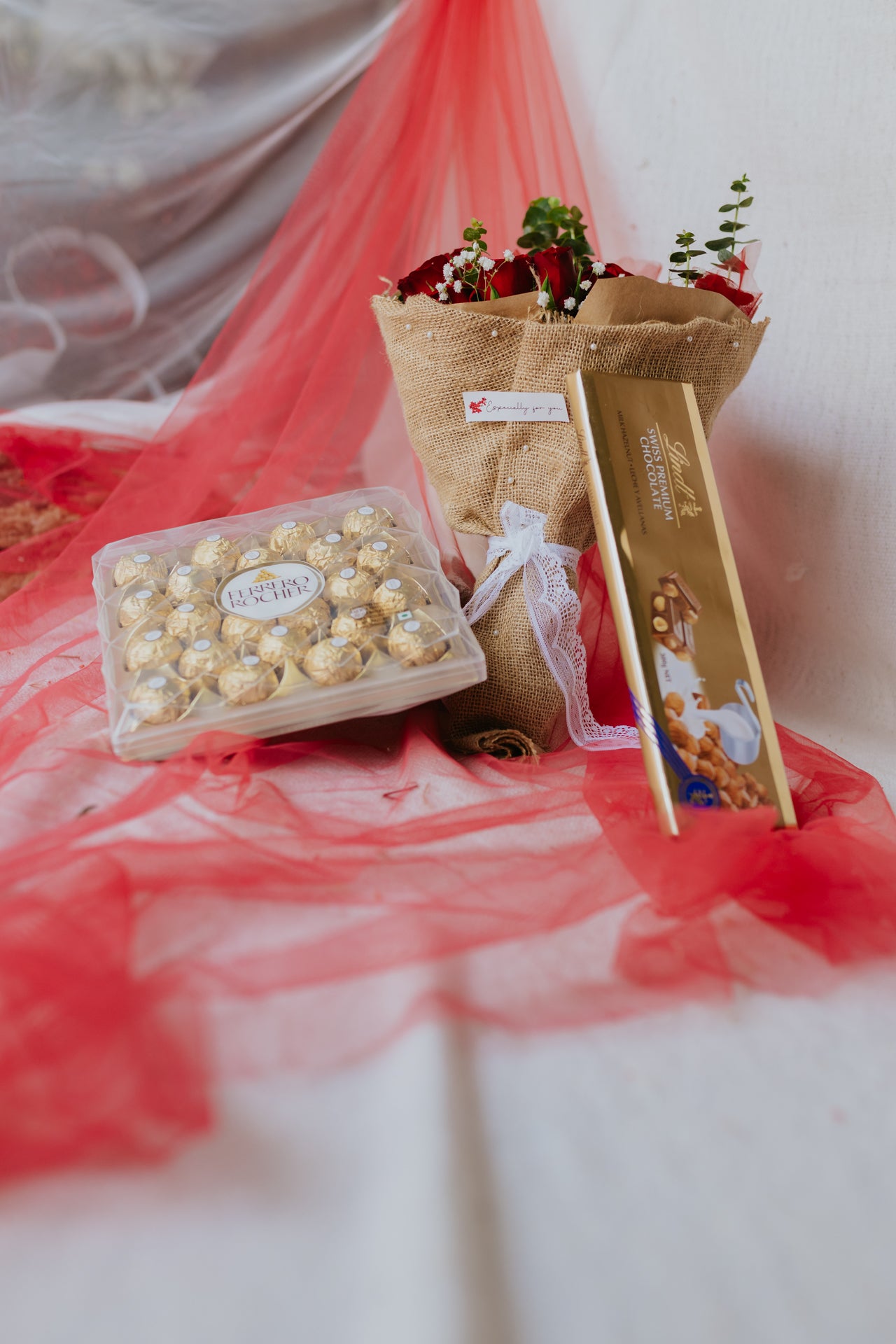 Rustic Romance – Red Roses & Chocolates