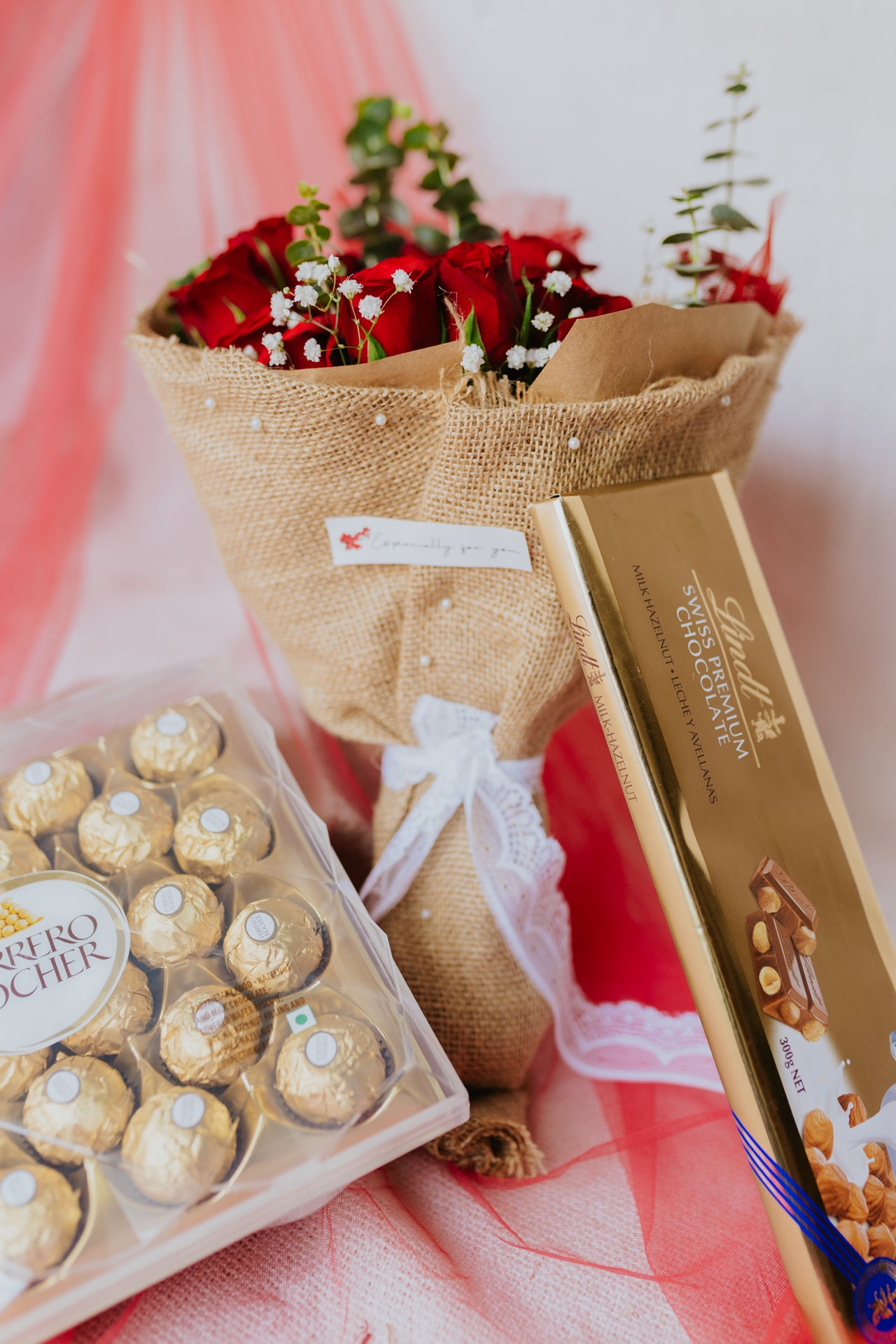 Rustic Romance – Red Roses & Chocolates