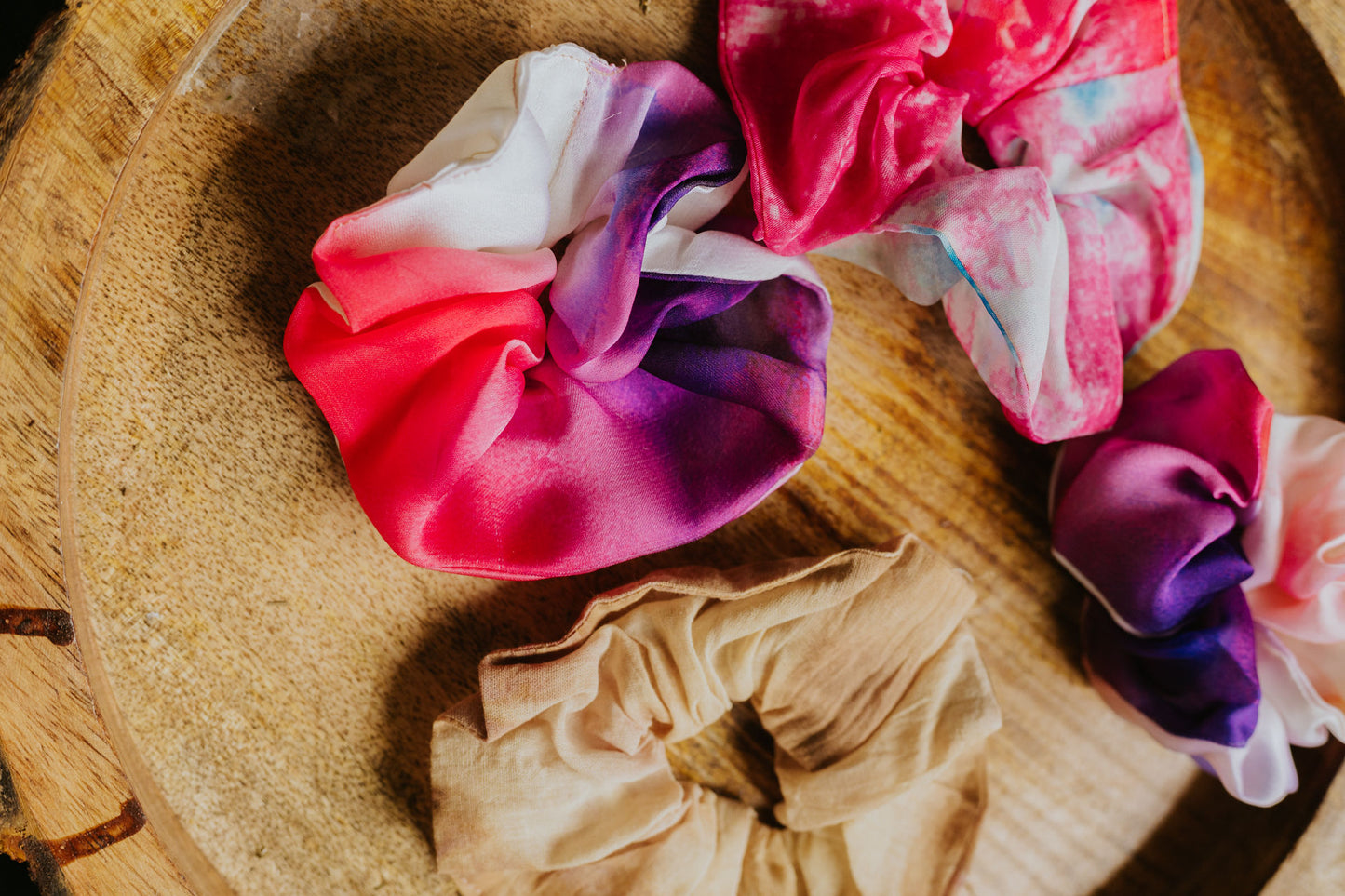 Floral Dyed Scrunchies