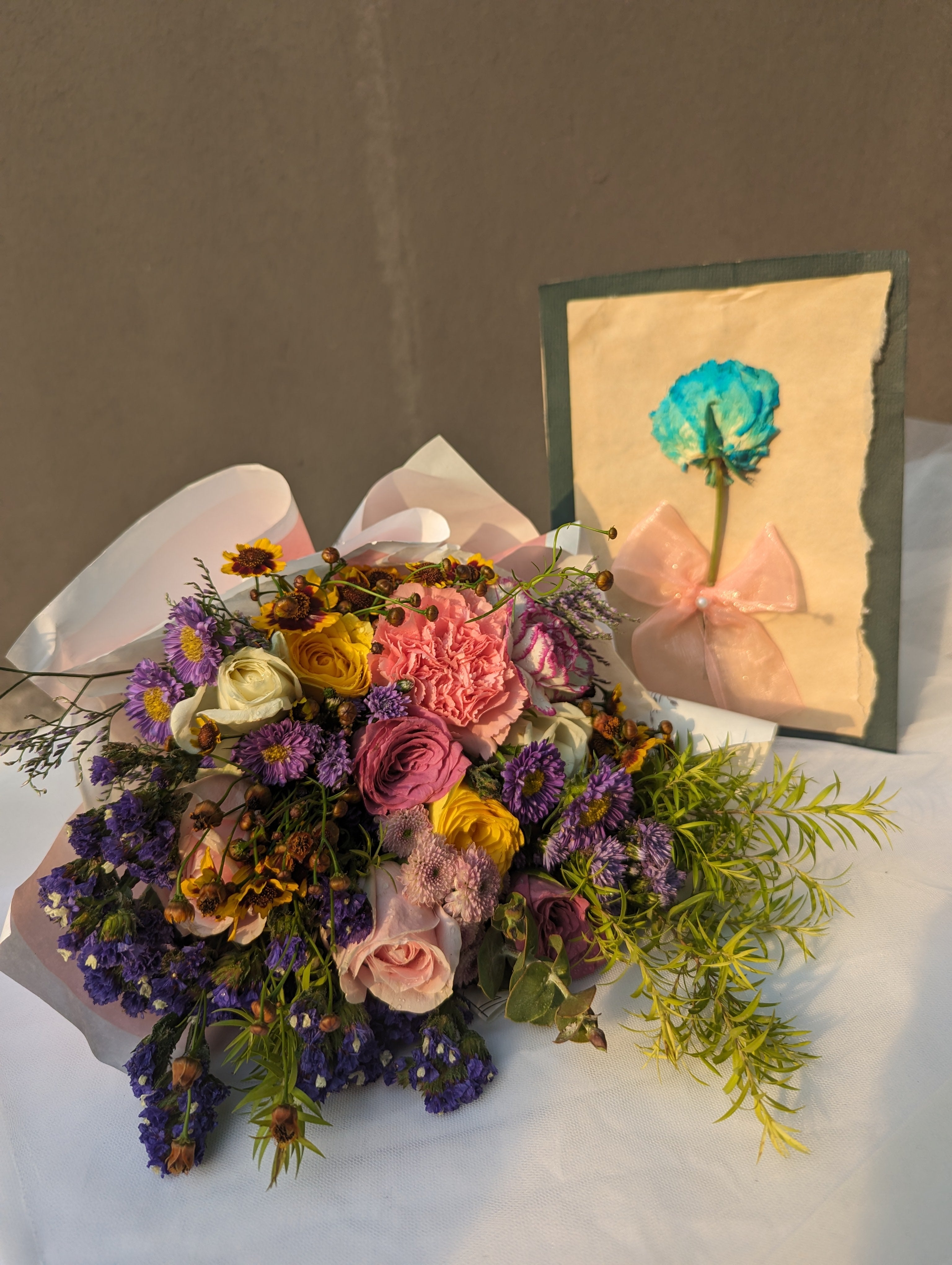 Floral Medley: Mixed Blooms & Dried Flower Postcard Combo