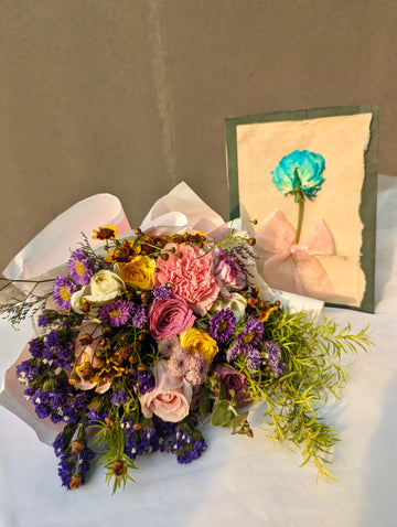 Floral Medley: Mixed Blooms & Dried Flower Postcard Combo