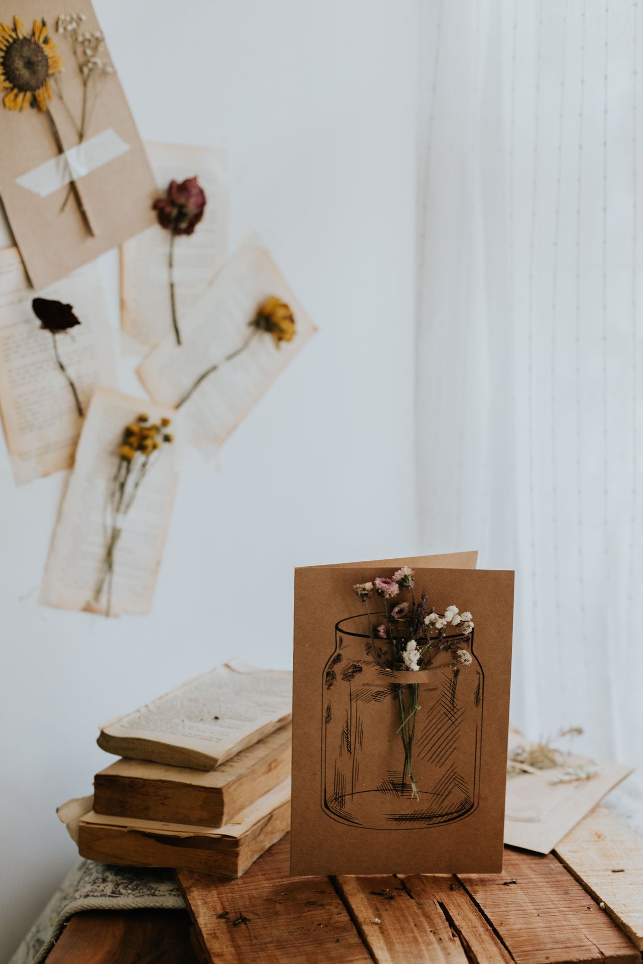 Blossom in a Jar: Dried Flower Postcard
