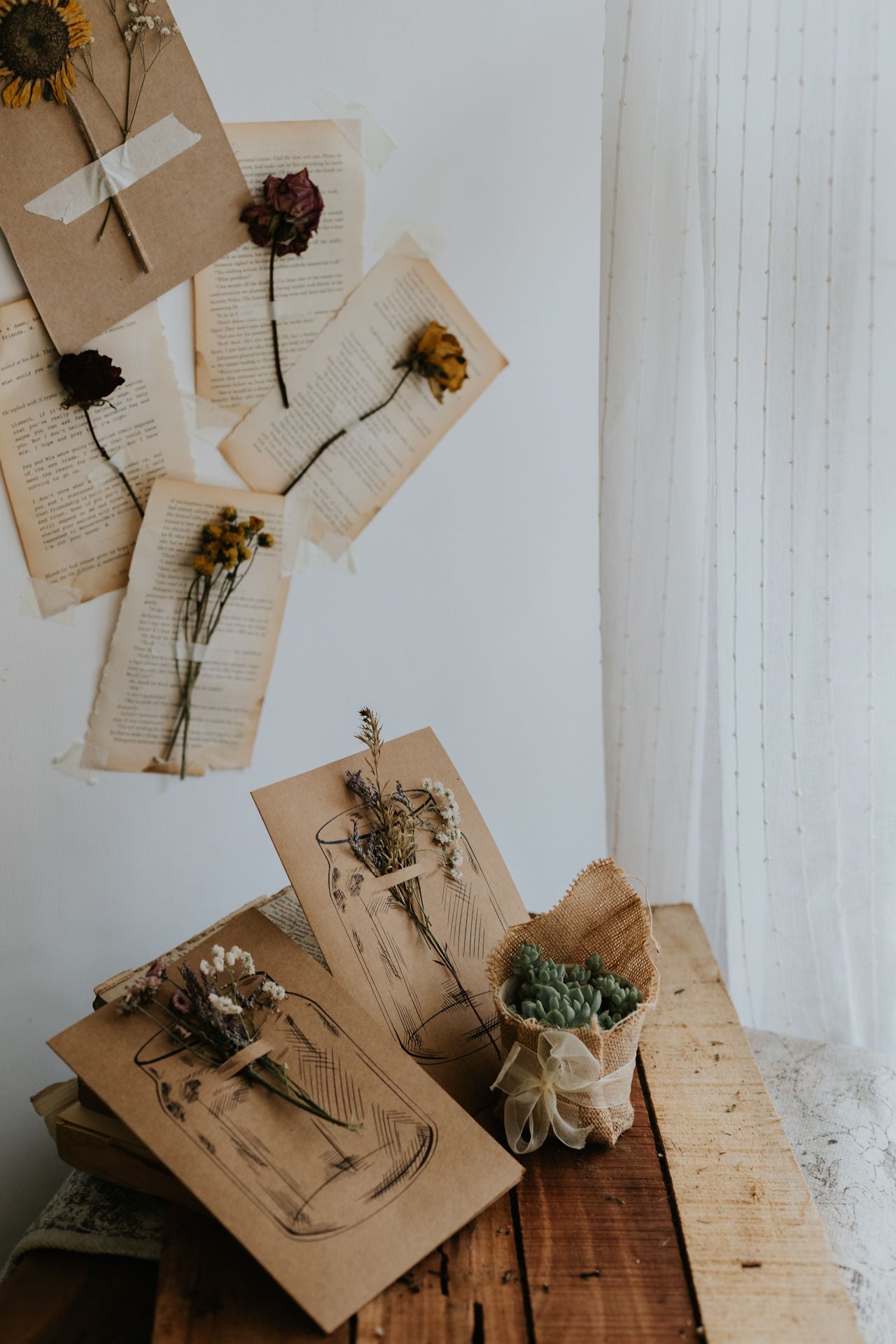 Blossom in a Jar: Dried Flower Postcard