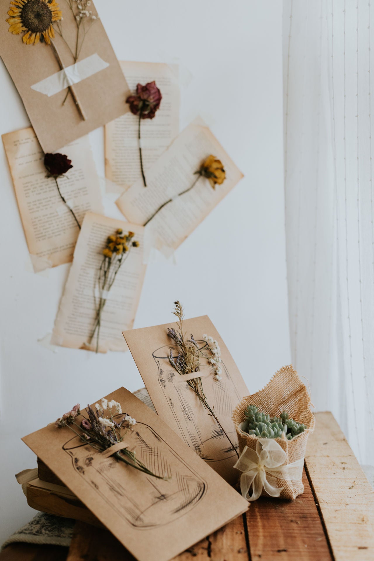 Blossom in a Jar: Dried Flower Postcard