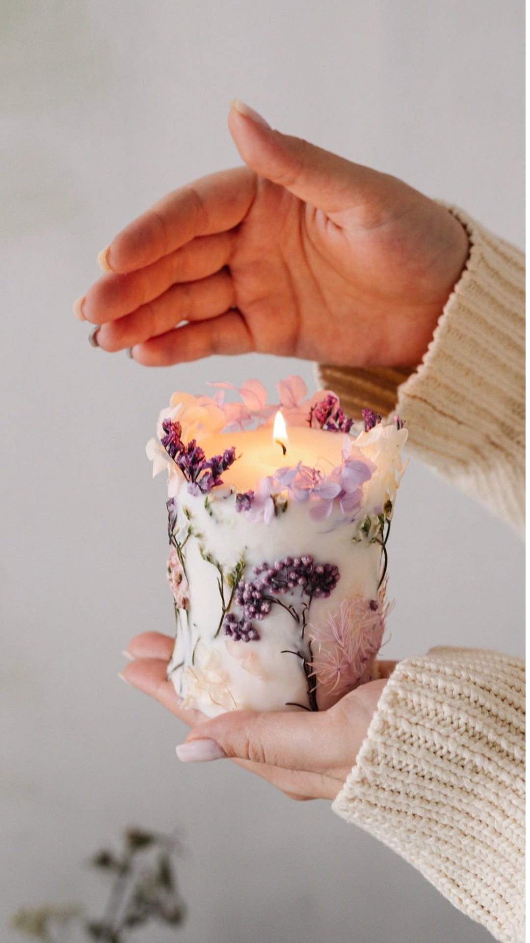 Real Dried Flower Scented Candle