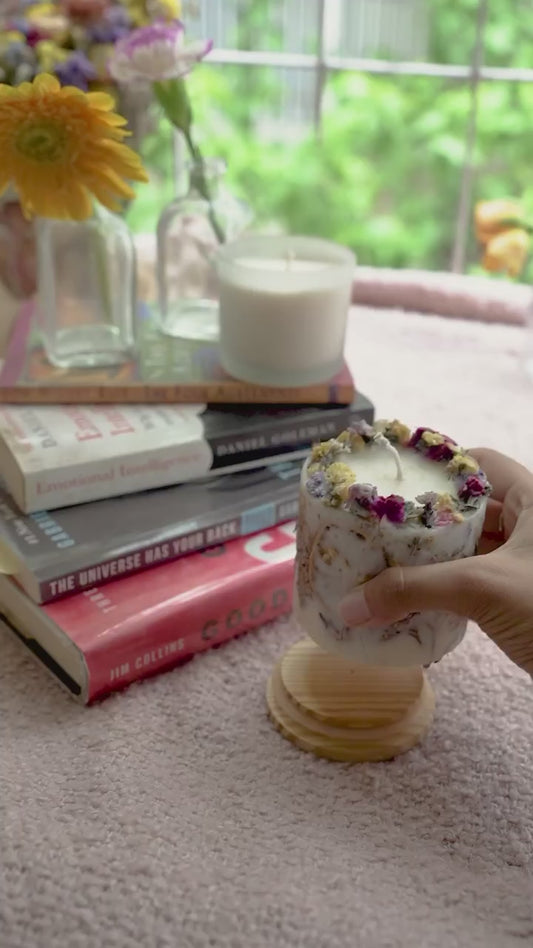 Real Dried Flower Scented Candle