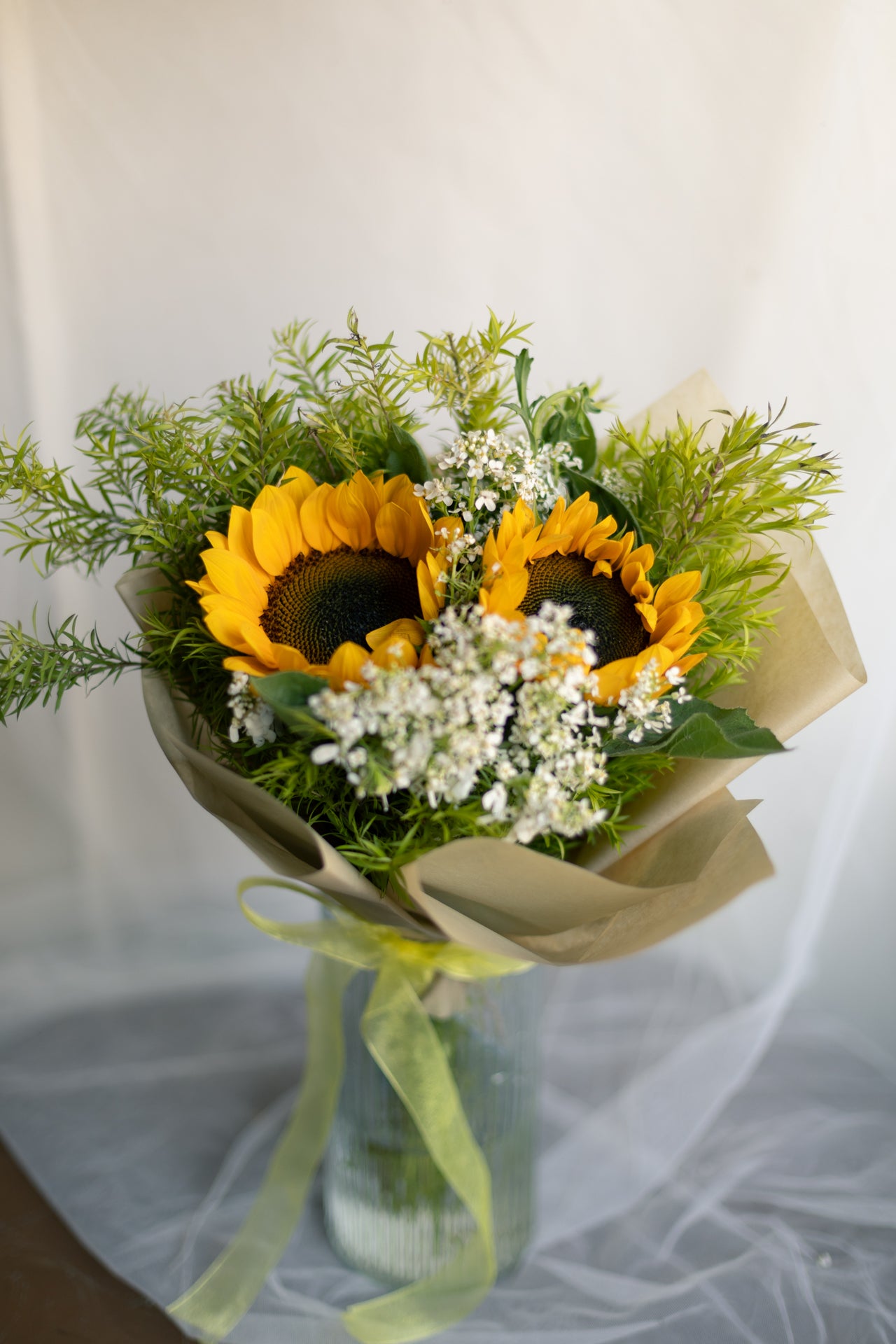 Vintage Sunflowers (With Vase)