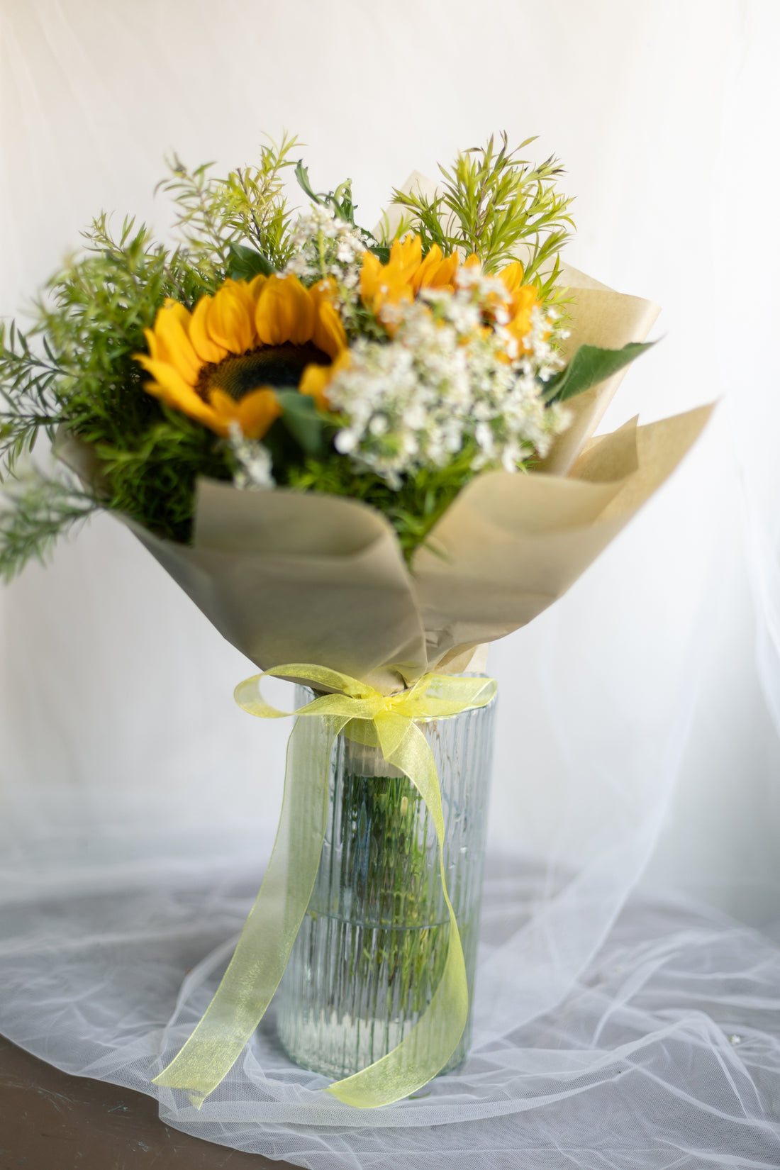 Vintage Sunflowers (With Vase)