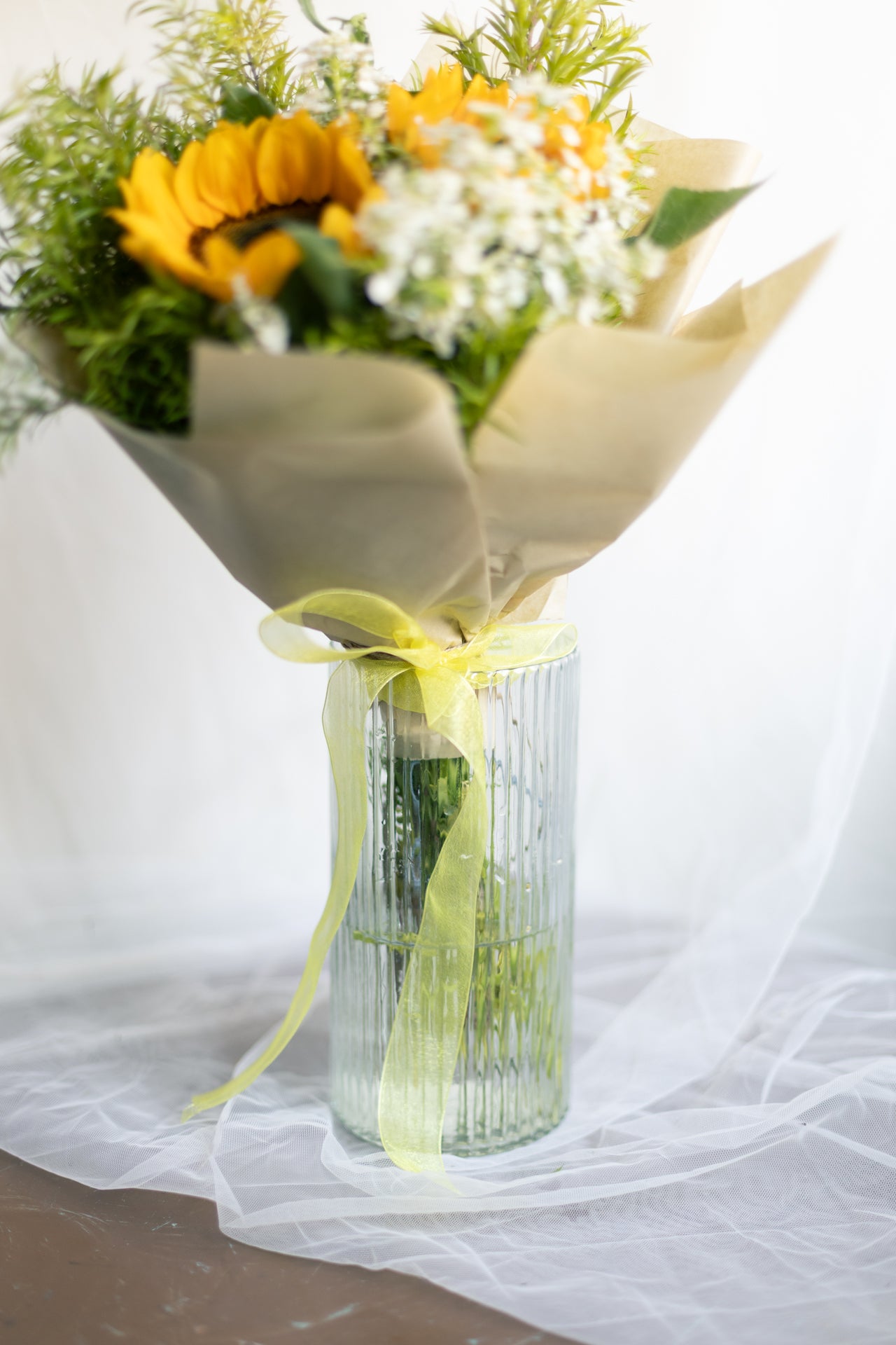 Vintage Sunflowers in a Cone