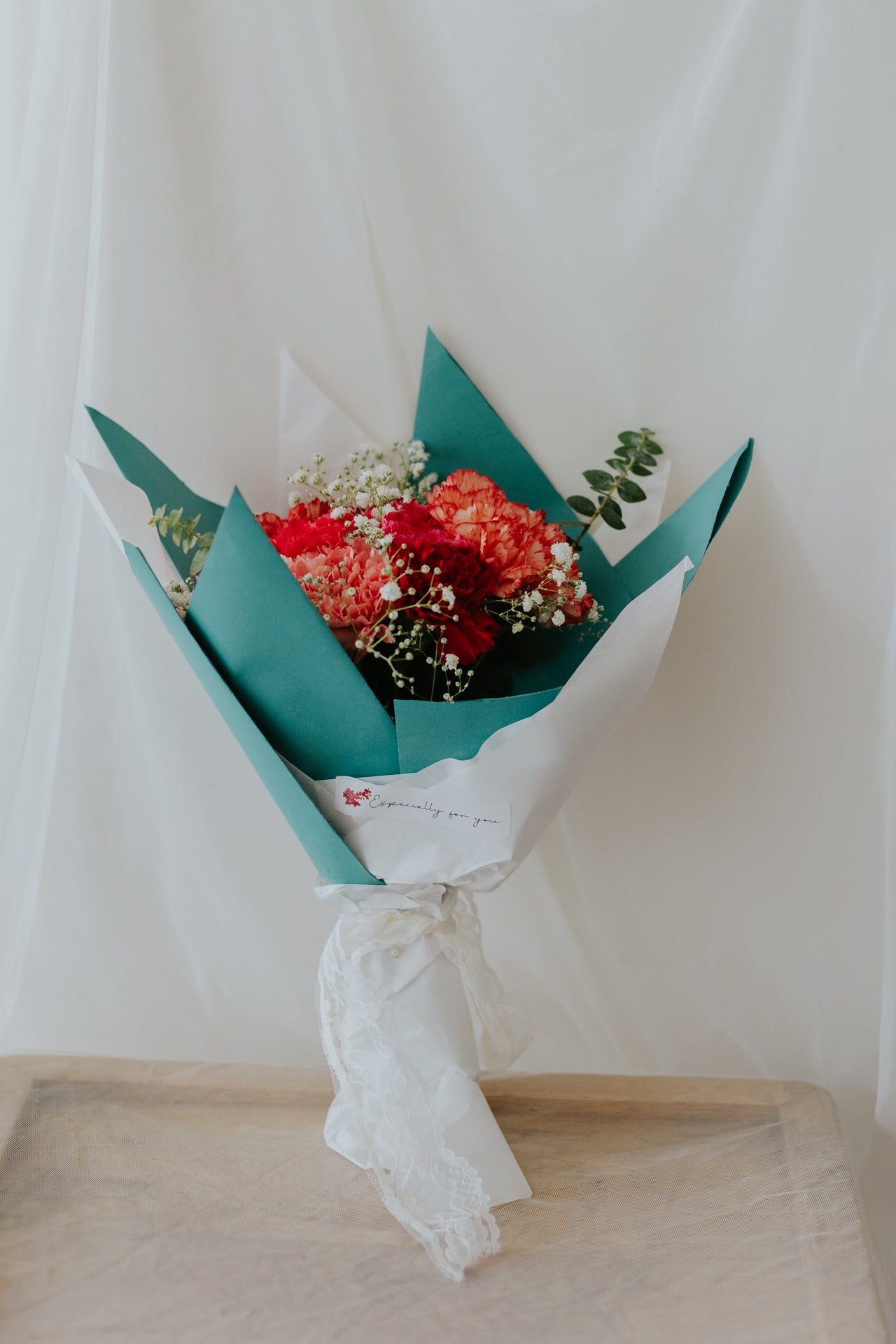 Aqua Carnation Bunch