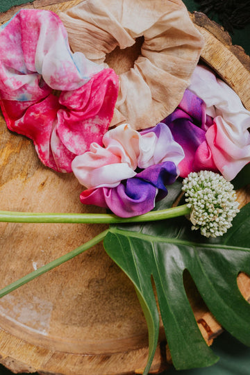 Floral Dyed Scrunchies