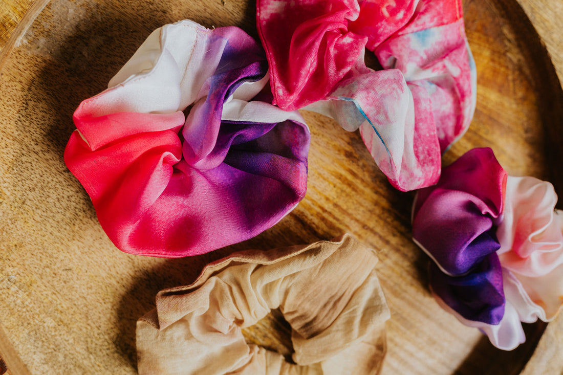 Floral Dyed Scrunchies