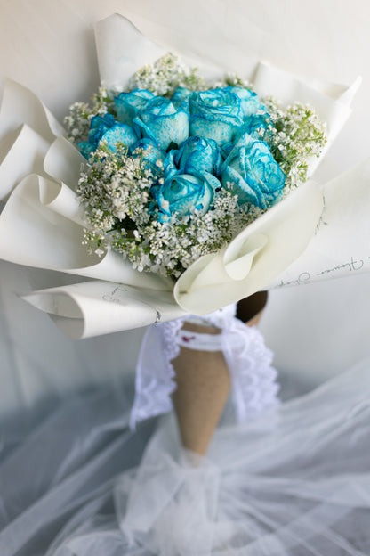Blue roses in a Vase